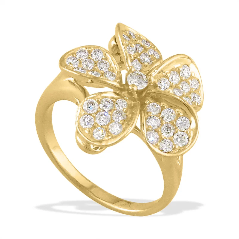 Ladies cushion-cut rings-Plumeria Ring