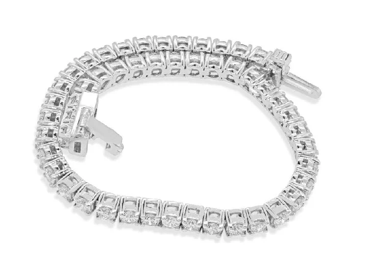 Ladies luxury bangles-14k Solid Gold Tennis Bracelet 7.75Ct I1/SI1/VS1 Prong Set Round Diamonds 7.00Inch