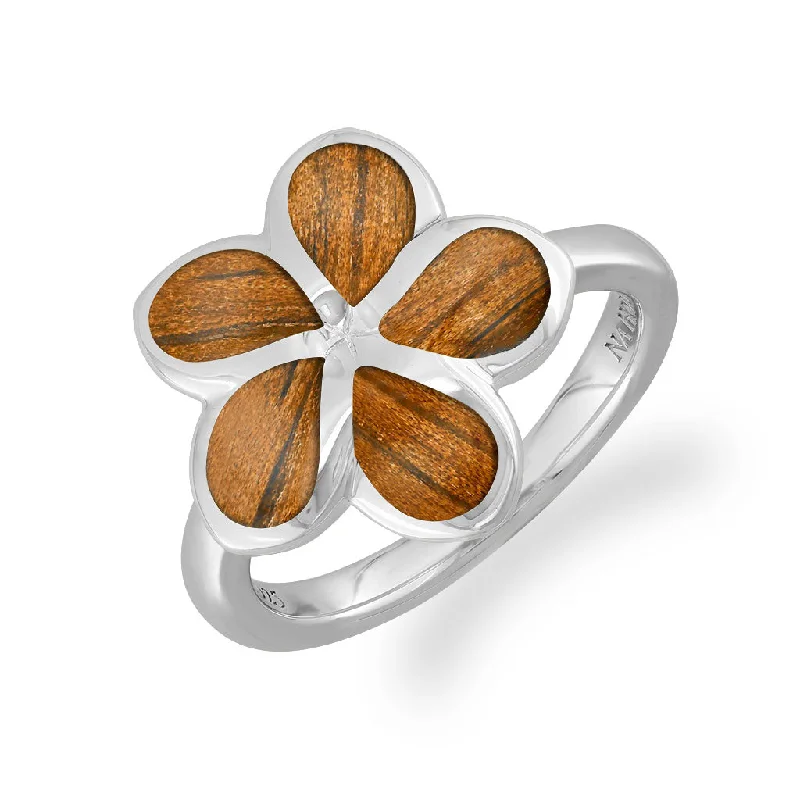 Ladies adjustable cocktail rings-Plumeria Ring