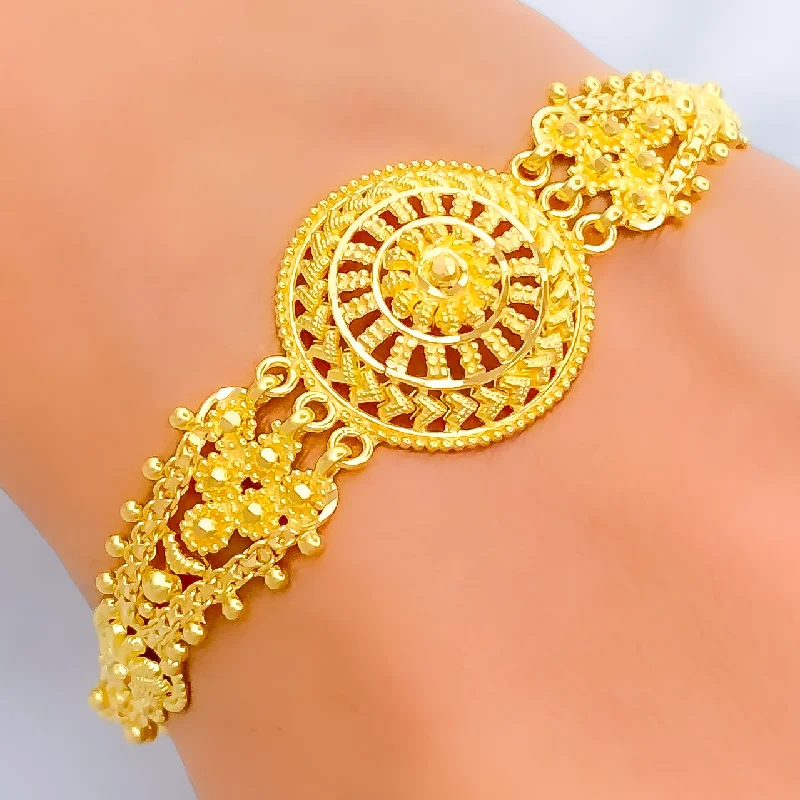 Ladies crystal bracelets-Decadent Ethereal 22k Gold Bracelet