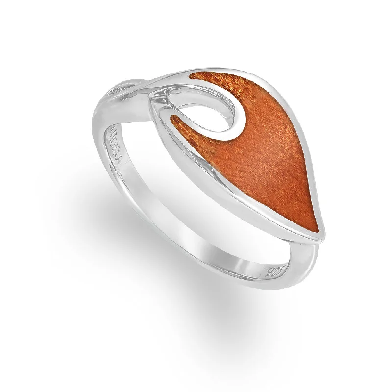 Ladies rings with geometric designs-Maile Leaf Ring