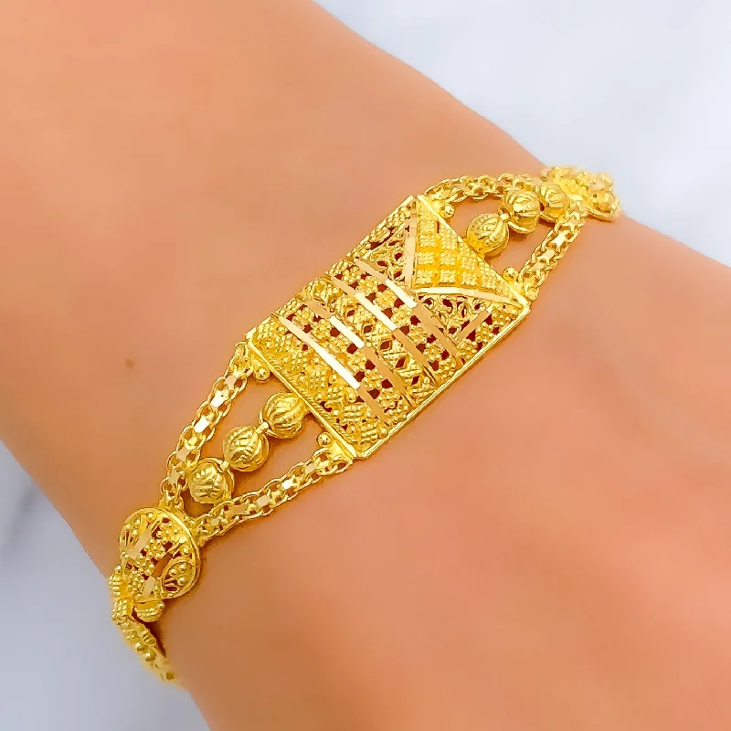 Ladies modern bracelets-Luscious Shimmering 22k Gold Bracelet