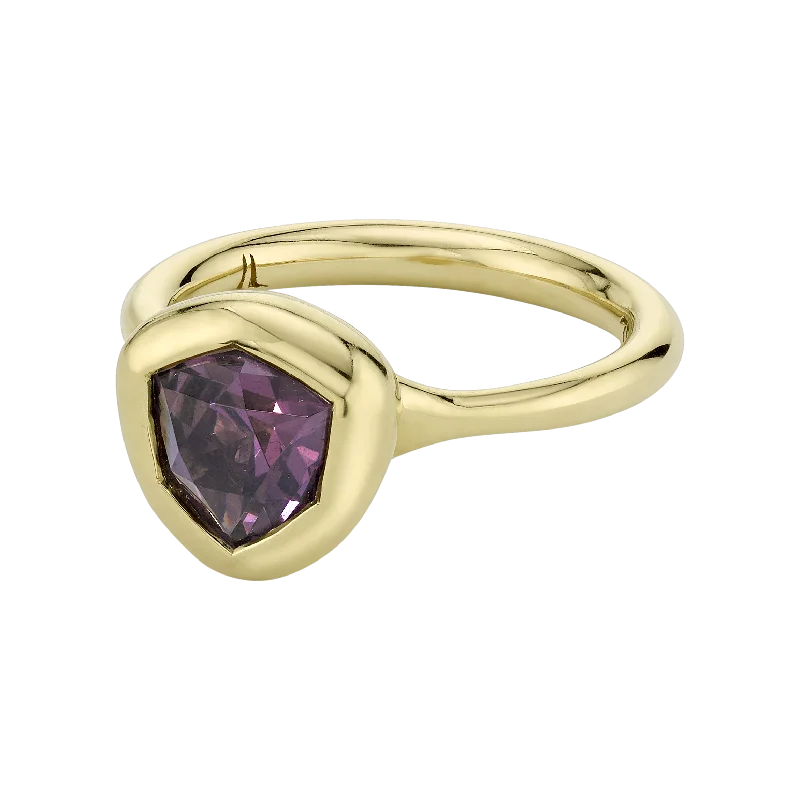 Ladies gemstone cocktail rings-Sacred Shade Ring featuring a Pink Spinel