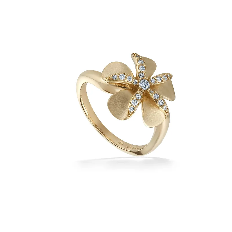 Ladies vintage-inspired engagement rings-Plumeria Ring