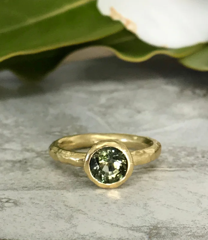 Ladies bridal rings-Textured Bezel Ring