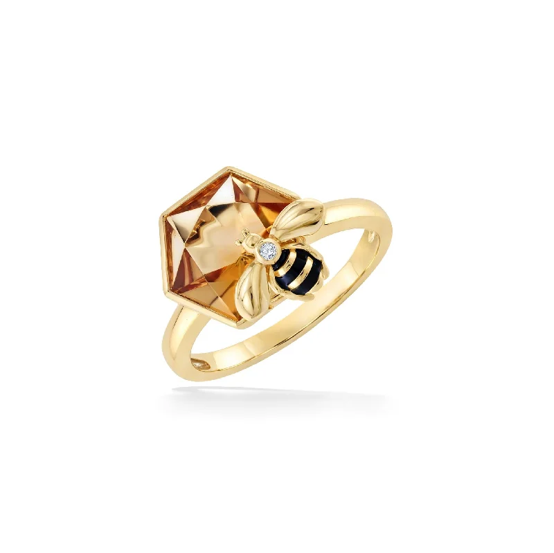 Ladies white gold rings-Effy Honeybee Ring