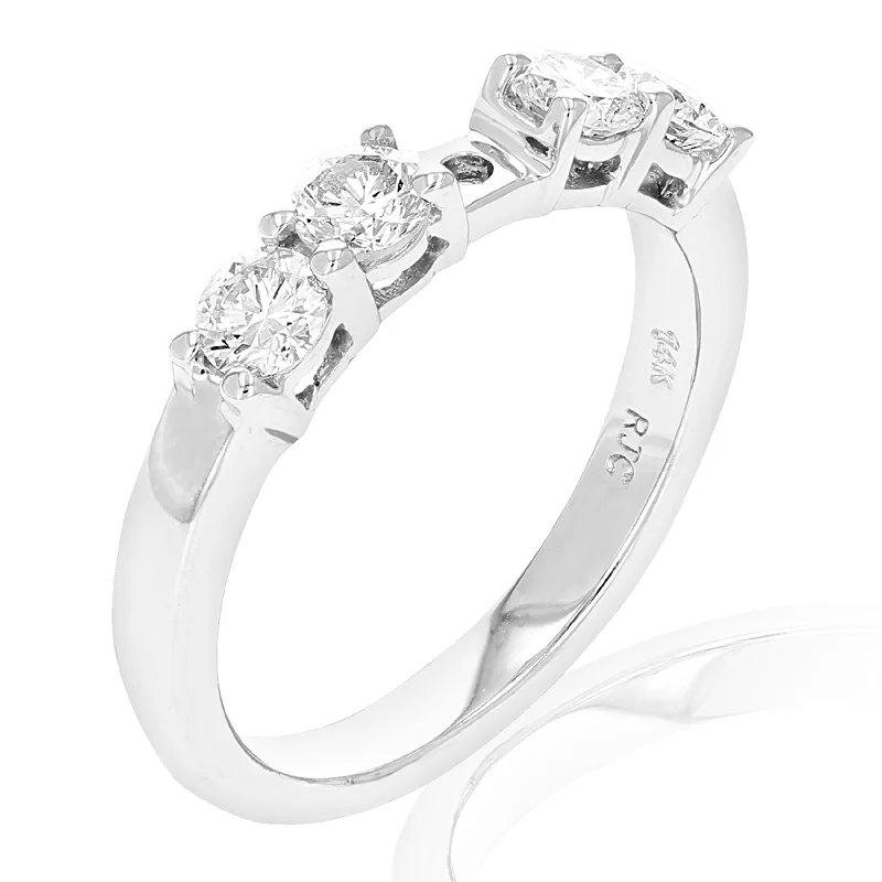 Ladies designer engagement rings-0.80 cttw Semi Mount Diamond Engagement Ring 14K White Gold Round Bridal