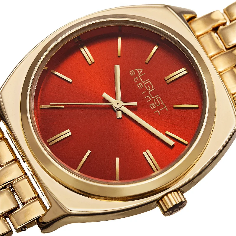 Ladies minimalist bracelets-August Steiner Classic Women's Gold-Tone Bracelet Watch