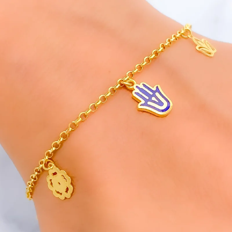 Ladies charm bangles-Modish Trendy 21k Charm Bracelet