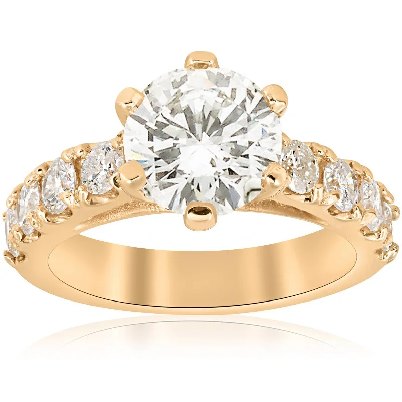 Ladies vintage engagement rings-4 1/2ct Diamond Engagement Ring 14k Yellow Gold