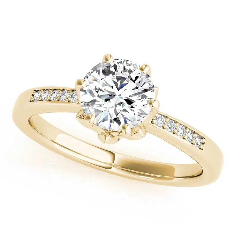 Ladies twisted solitaire engagement rings-Auriya 14k Yellow Gold Lab Grown Round Diamond Engagement Ring 0.50 to 5.00 ct. tw. (F-G VS)