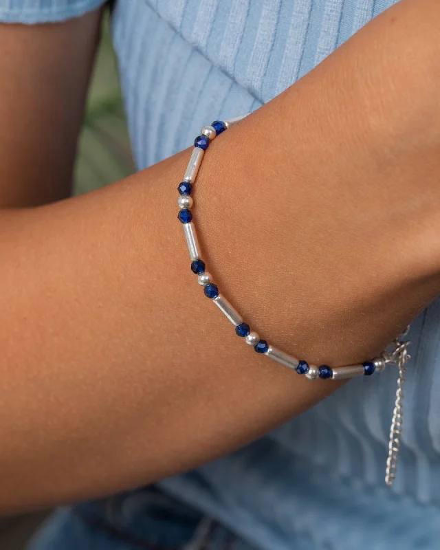 Ladies fancy bangles-Navy and Silver TS Bracelet