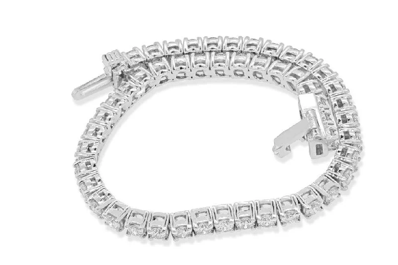 Ladies gold and silver bangles-I1/SI1/VS1/VVS1 7.00Ct Tennis Bracelet 14k Solid Gold Round Diamonds Prong Set 7.00Inch