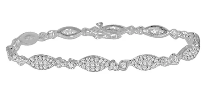 Ladies chic bracelets-The Emma Designer Women's Tennis Bracelet Solid Gold Pave Set