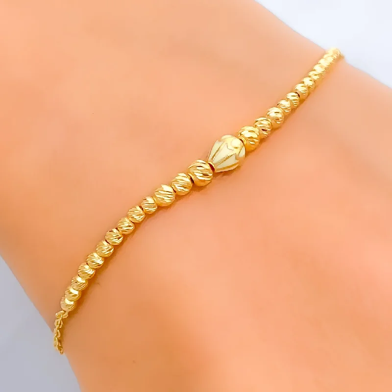 Ladies adjustable bangles-Ethereal Dainty 21k Gold Bracelet