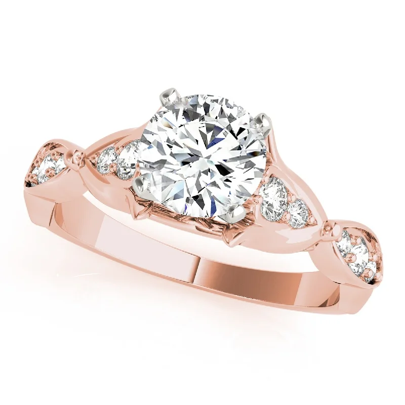 Ladies contemporary engagement rings-Auriya 14k Rose Gold Lab Grown Round Diamond Engagement Ring 0.50 to 5.00 ct. tw. (F-G VS)