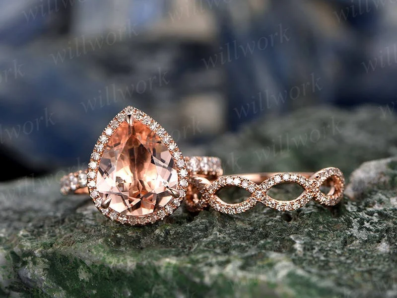 Ladies oval engagement rings-morganite engagement ring