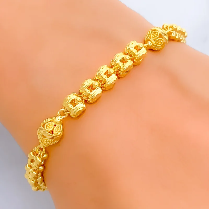 Ladies minimalist bracelets-Tasteful Dazzling 22k Gold Bracelet