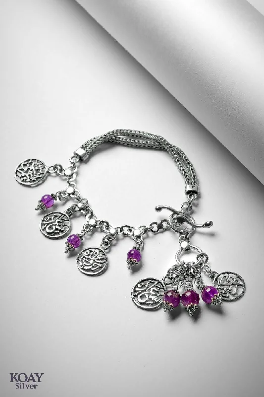 Ladies twisted bangles-Purple Arabic Bracelet (02)