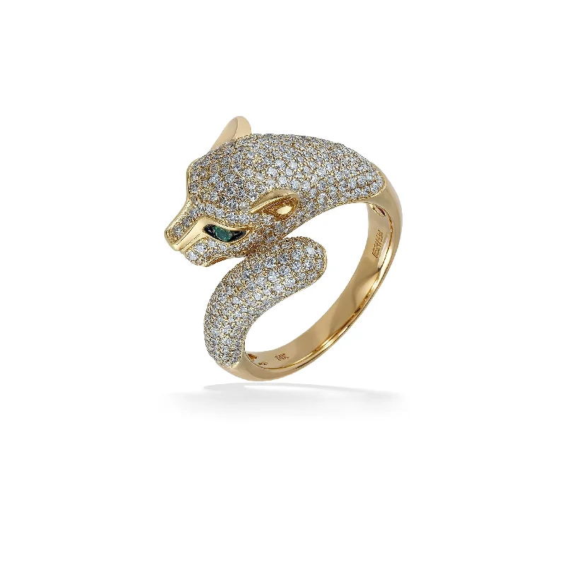 Ladies modern rings-Effy Panther Ring