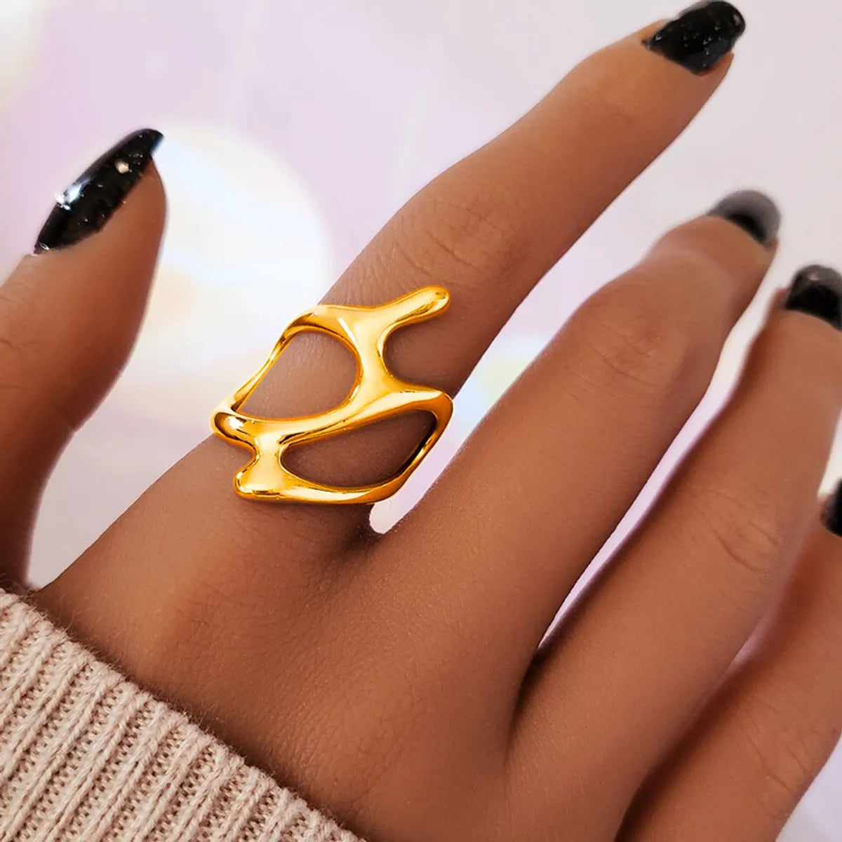 Ladies bold rings-Retro Geometric Alloy Wholesale Open Ring