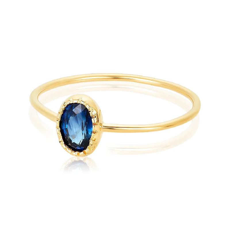 Ladies princess-cut rings-Blue Sapphire Isabella Ring