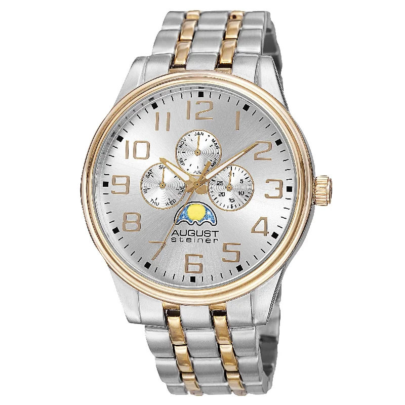 Ladies elegant bracelets-August Steiner Men's Quartz Multifunction Alloy Two-Tone Bracelet Watch