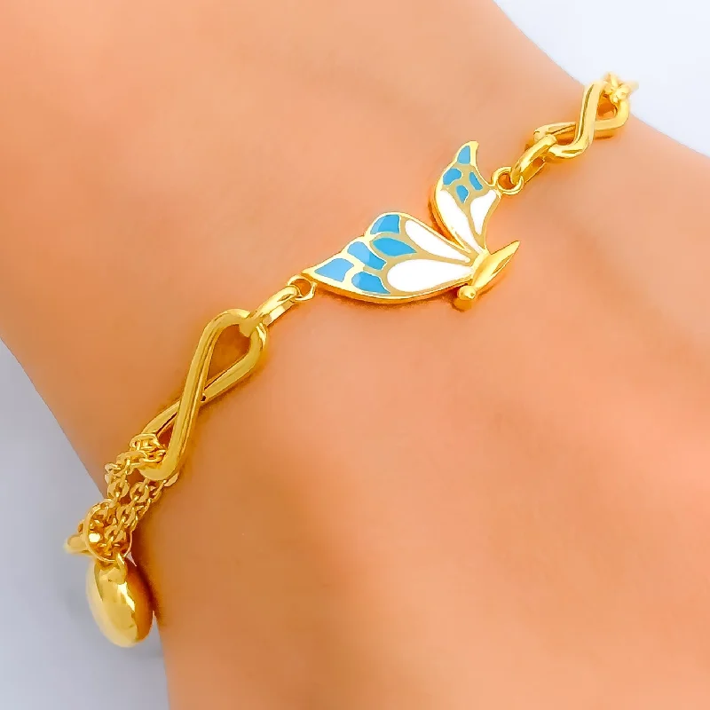 Ladies tennis bracelets-Gorgeous Enamel 21k Gold Bracelet