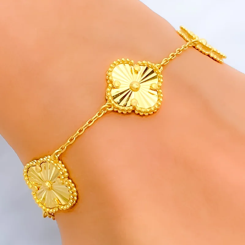 Ladies sparkly bracelets-Chic High Finish 21k Gold Bracelet