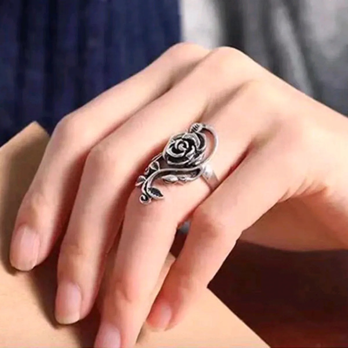 Ladies rings with diamonds-Wholesale Jewelry Retro Rose Hollow Open Ring Nihaojewelry