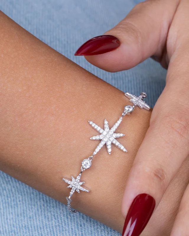 Ladies delicate bracelets-Zircon Three Northstar (01) Bracelet