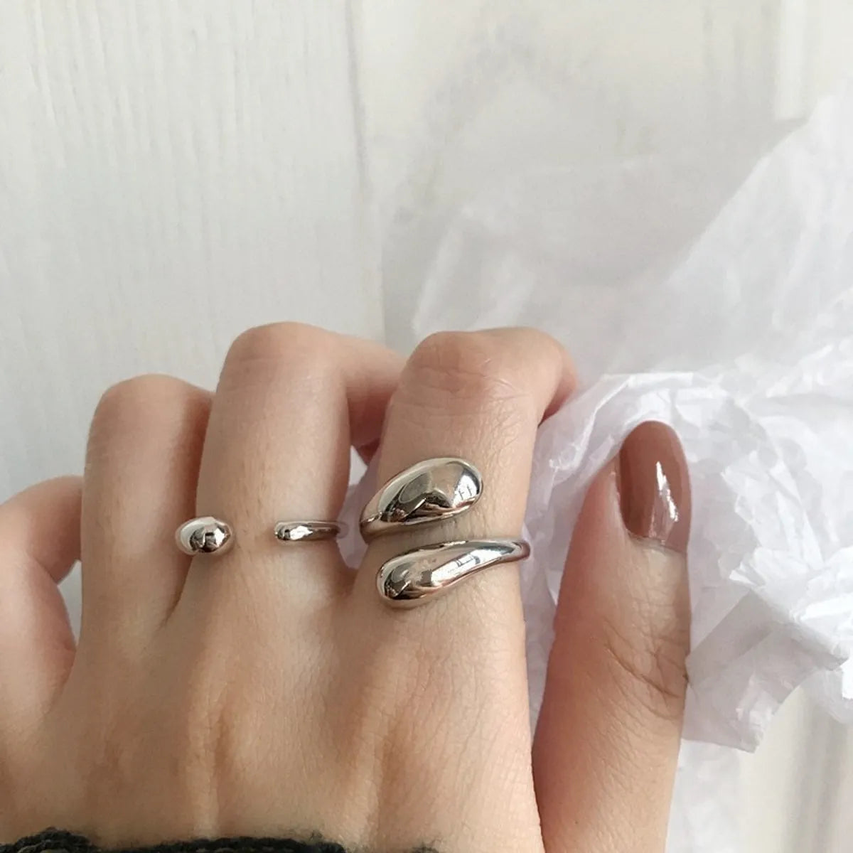 Ladies unique gemstone rings-Cute Sweet Simple Style Asymmetrical Alloy Women'S Rings