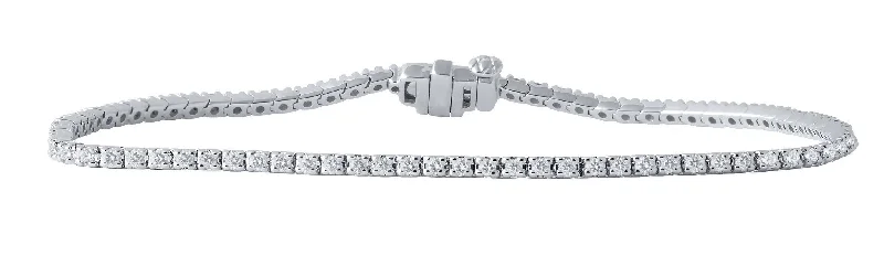 Ladies double-chain bracelets-WHT160268W-14 1 CTTW 7.5" Line Bracelet
Diamond Bracelet