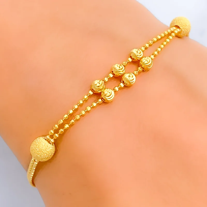 Ladies stretch bracelets-Jazzy Trendy 22K Gold Bracelet