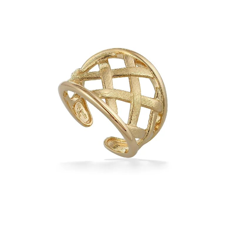 Ladies sapphire rings-Lauhala Cuff Ring