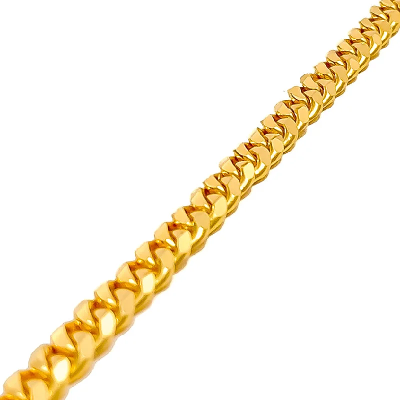 Ladies sparkly bracelets-Impressive Interlinked 22K Gold Men's Bracelet