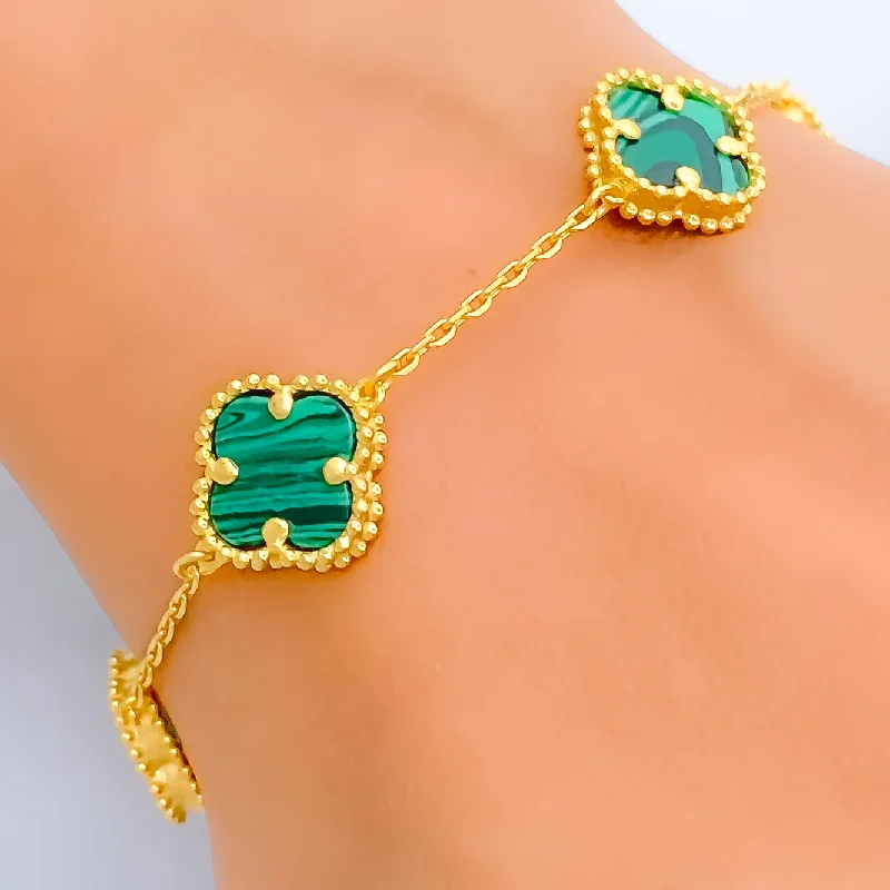 Ladies matching bracelets and rings-Adorned Grandiose 21k Gold Bracelet