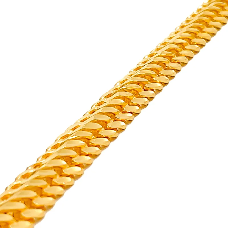 Ladies adjustable cuff bracelets-Dazzling Upscaled 22K Gold Men's Bracelet