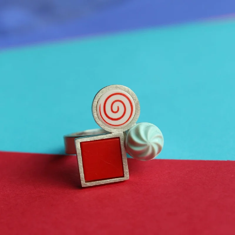 Ladies rings with engraved initials-Candy Land Swirl Ring