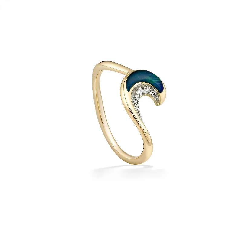 Ladies heart-shaped rings-Ocean Swell Opal Ring