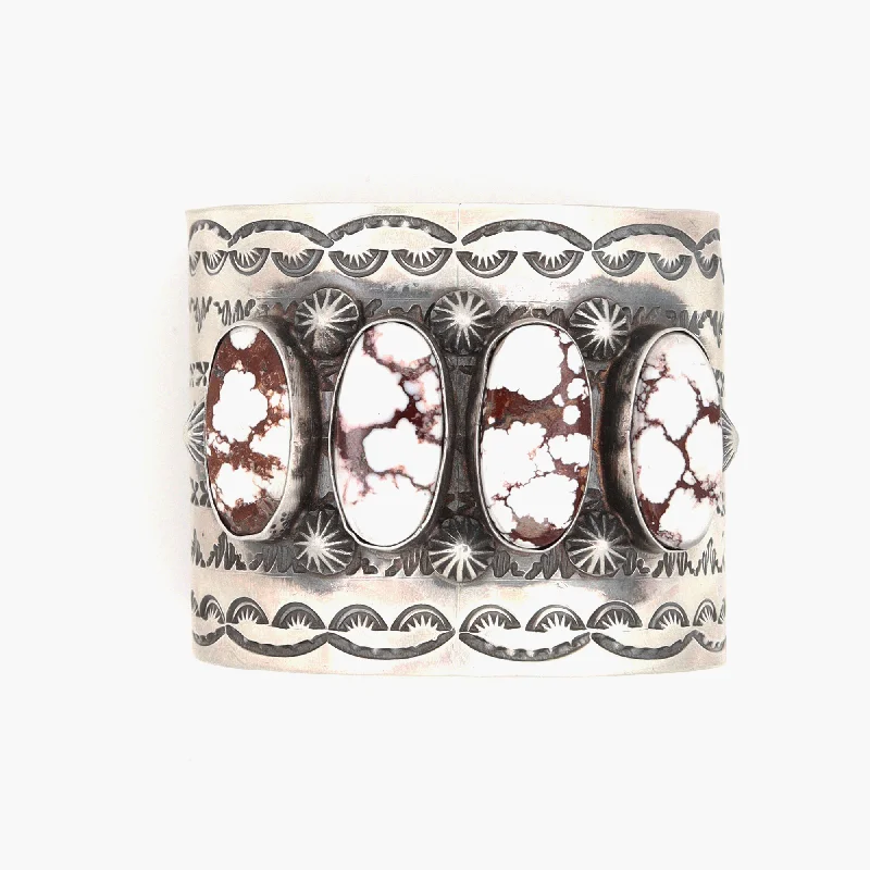 Ladies cuff bangles-Chimney Butte - Navajo White Buffalo Cuff Bracelet - B27 CWET-29000