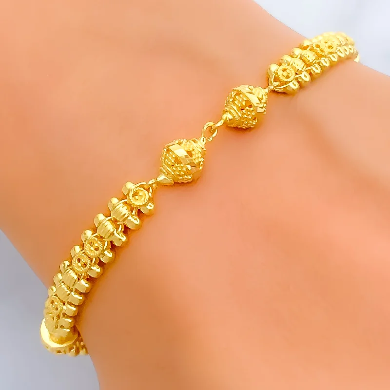 Ladies leather bracelets-Attractive Orb 22k Gold Bracelet