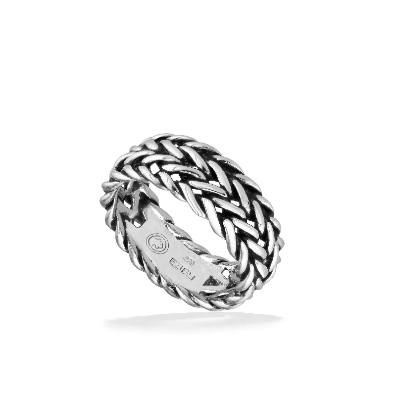 Ladies simple solitaire rings-Effy Braided Ring