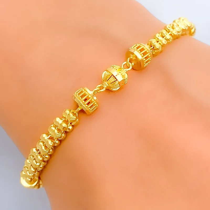 Ladies custom bracelets-Gorgeous Palatial 22k Gold Bracelet