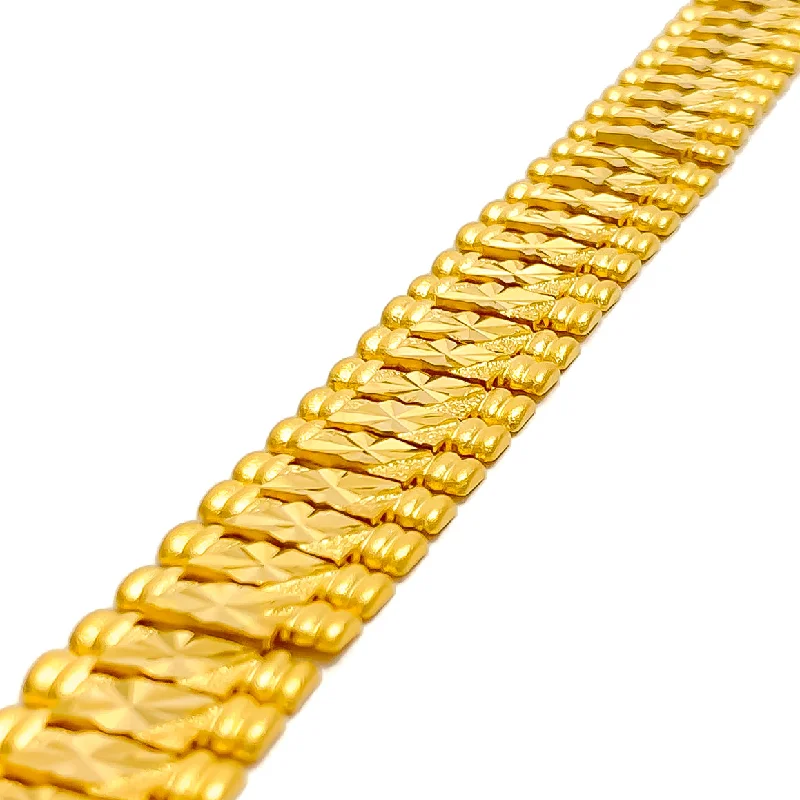 Ladies fashion bangles-Stately Ethereal 22K Gold Men's Bracelet