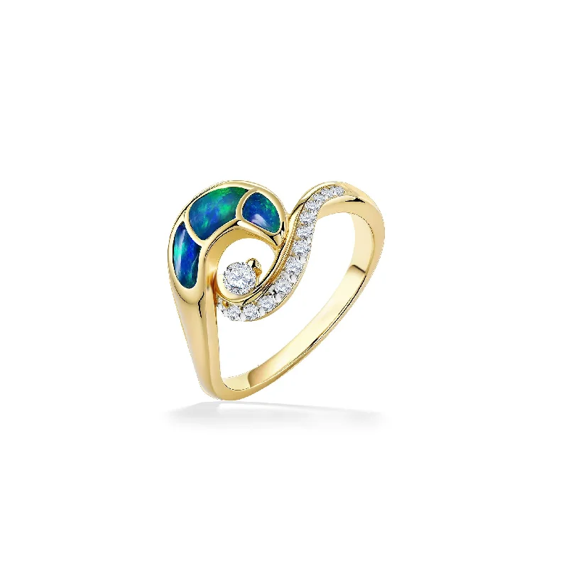 Ladies bold statement rings-Wave Ring