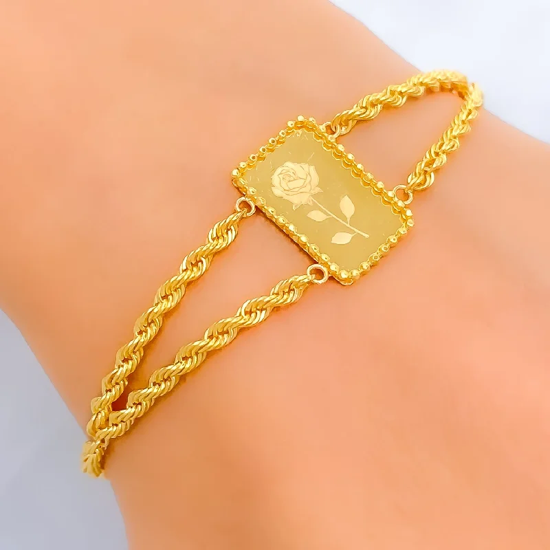 Ladies custom-made bracelets-Gorgeous Refined 21k Gold Bracelet