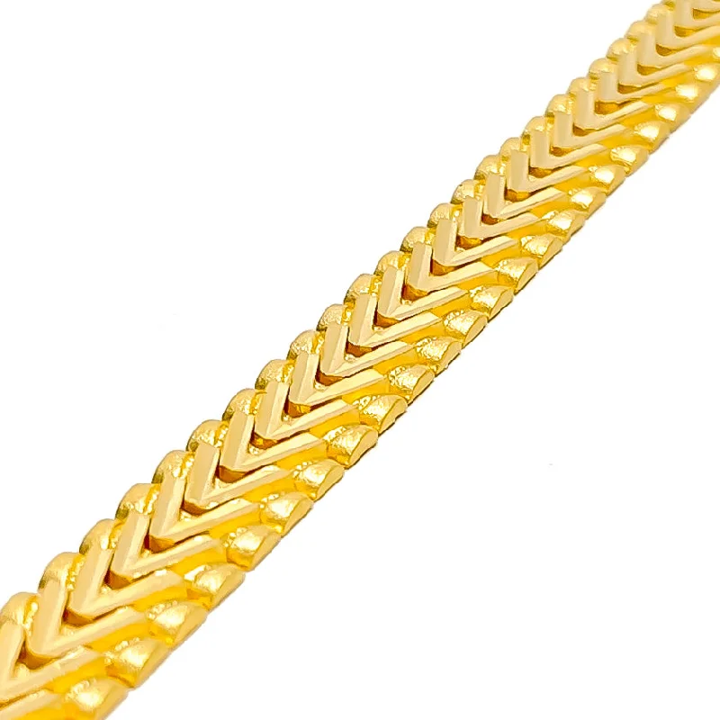 Ladies birthstone bracelets-Shimmering Lovely 22K Gold Men's Bracelet