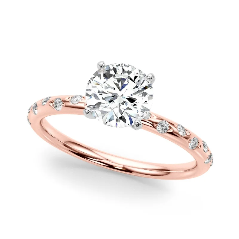 Ladies delicate engagement rings-Auriya 14k Rose Gold Lab Grown Round Diamond Engagement Ring 0.50 to 5.00 ct. tw. (F-G VS)