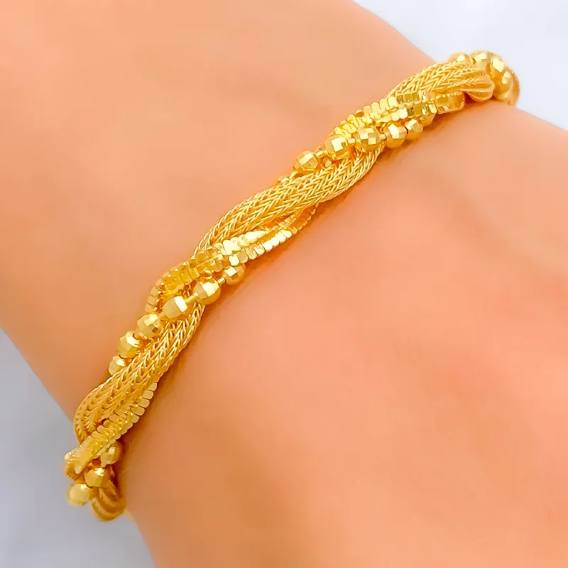 Ladies stretch bracelets-Vibrant Sophisticated 22K Gold Bracelet